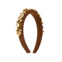 Elegant Barocker Stil Oval Tuch Inlay Strasssteine Perle Haarband sku image 5