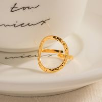 Simple Style Oval Stainless Steel Plating Hollow Out 18k Gold Plated Rings main image 6
