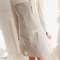 Fashion Stripe Cotton And Linen Apron 1 Piece sku image 1