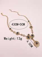 304 Stainless Steel 14K Gold Plated Elegant Vintage Style Luxurious Polishing Enamel Plating The Answer Natural Stone Beads Pendant Necklace Long Necklace main image 2