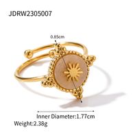 Ig Style Geometric Stainless Steel Plating 18k Gold Plated Open Ring sku image 1