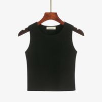Women's Vest Sleeveless T-shirts Washed Elegant Sexy Solid Color main image 8