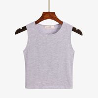 Women's Vest Sleeveless T-shirts Washed Elegant Sexy Solid Color main image 3