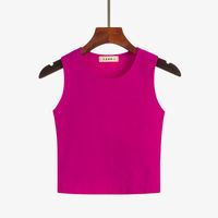 Women's Vest Sleeveless T-shirts Washed Elegant Sexy Solid Color main image 5