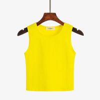 Women's Vest Sleeveless T-shirts Washed Elegant Sexy Solid Color main image 7