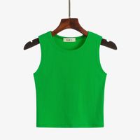 Women's Vest Sleeveless T-shirts Washed Elegant Sexy Solid Color main image 6