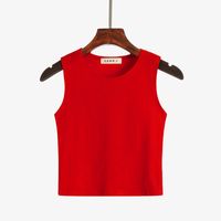 Women's Vest Sleeveless T-shirts Washed Elegant Sexy Solid Color main image 2