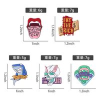 Cartoon Style Punk Modern Style Animal Letter Skull Alloy Stamping Stoving Varnish Plating Unisex Brooches main image 10