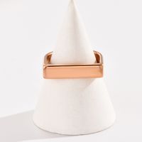 304 Stainless Steel Rose Gold Plated Simple Style Polishing Plating Solid Color Rings main image 2