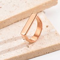 304 Stainless Steel Rose Gold Plated Simple Style Polishing Plating Solid Color Rings main image 1