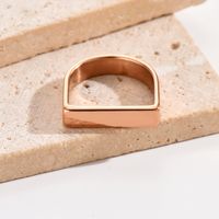 304 Stainless Steel Rose Gold Plated Simple Style Polishing Plating Solid Color Rings main image 3