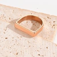 304 Stainless Steel Rose Gold Plated Simple Style Polishing Plating Solid Color Rings main image 4