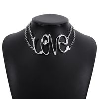 New Punk Style Simple  Metal Texture Multilayer Thick Chain Necklace sku image 11