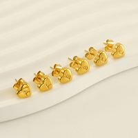 1 Pair Simple Style Letter Heart Shape Plating 304 Stainless Steel 18K Gold Plated Ear Studs main image 1