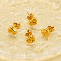 1 Pair Simple Style Letter Heart Shape Plating 304 Stainless Steel 18K Gold Plated Ear Studs main image 2