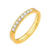 304 Stainless Steel 18K Gold Plated IG Style Simple Style Plating Inlay Solid Color Zircon Rings main image 2