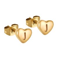 1 Pair Simple Style Letter Heart Shape Plating 304 Stainless Steel 18K Gold Plated Ear Studs sku image 10