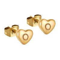 1 Pair Simple Style Letter Heart Shape Plating 304 Stainless Steel 18K Gold Plated Ear Studs sku image 15