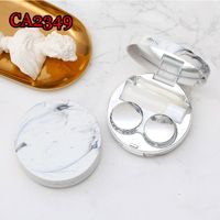 Factory Wholesale Round Marble Pattern Cosmetic Contact Lenses Box Contact Lens Case Storage Glasses Box Contact Lens Case Contact Lens Case sku image 2