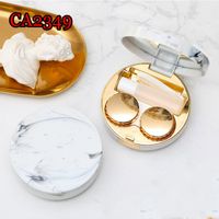 Factory Wholesale Round Marble Pattern Cosmetic Contact Lenses Box Contact Lens Case Storage Glasses Box Contact Lens Case Contact Lens Case sku image 3