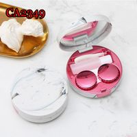 Factory Wholesale Round Marble Pattern Cosmetic Contact Lenses Box Contact Lens Case Storage Glasses Box Contact Lens Case Contact Lens Case sku image 4