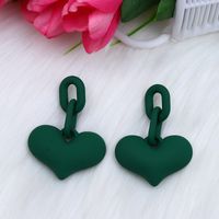 Sweet Heart Shape Solid Color Arylic Spray Paint Women's Drop Earrings sku image 3