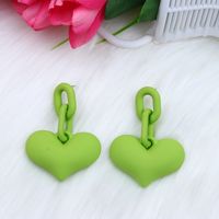 Sweet Heart Shape Solid Color Arylic Spray Paint Women's Drop Earrings sku image 6