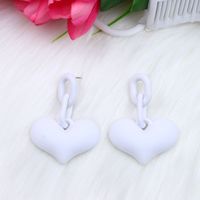 Sweet Heart Shape Solid Color Arylic Spray Paint Women's Drop Earrings sku image 7