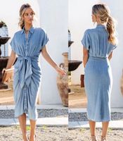 Women's Regular Dress Vintage Style Shirt Collar Short Sleeve Solid Color Maxi Long Dress Street main image 2