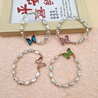 Sweet Butterfly Artificial Pearl Inlay Artificial Crystal Women's Bracelets main image 1