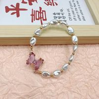 Sweet Butterfly Artificial Pearl Inlay Artificial Crystal Women's Bracelets main image 3