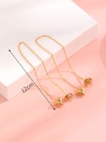 1 Pair Sweet Heart Shape Plating Inlay 304 Stainless Steel Rhinestones 18K Gold Plated Ear Line main image 2