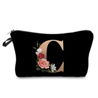Women's Medium Spring&summer Polyester Letter Flower Elegant Classic Style Square Zipper Cosmetic Bag sku image 3