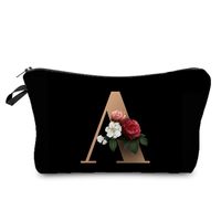 Women's Medium Spring&summer Polyester Letter Flower Elegant Classic Style Square Zipper Cosmetic Bag sku image 1