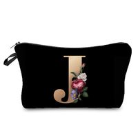 Unisex All Seasons Polyester Letter Flower Cute Square Zipper Cloud Shape Bag Cosmetic Bag sku image 10