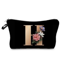 Femmes Moyen Printemps Été Polyester Lettre Fleur Élégant Style Classique Carré Fermeture Éclair Trousse De Maquillage sku image 8