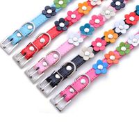 Pu Pet Collar Colorful Flowers Dog Traction Rope A Row Of Small Flower Dog Collar Pet Supplies Wholesale Dog Leash Foreign Trade main image 4