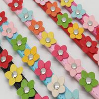 Pu Pet Collar Colorful Flowers Dog Traction Rope A Row Of Small Flower Dog Collar Pet Supplies Wholesale Dog Leash Foreign Trade main image 2
