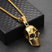Hip-Hop Punk Streetwear Skull Stainless Steel Alloy Iron Plating Men'S Pendant Necklace main image 4