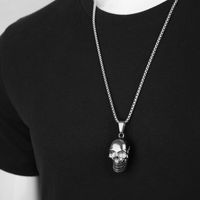 Hip-Hop Punk Streetwear Skull Stainless Steel Alloy Iron Plating Men'S Pendant Necklace main image 5