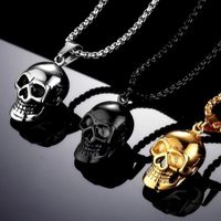 Hip-Hop Punk Streetwear Skull Stainless Steel Alloy Iron Plating Men'S Pendant Necklace main image 3