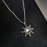 Ethnic Style Bohemian Sun Flower Alloy Plating Inlay Artificial Gemstones Women's Pendant Necklace main image 4