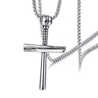 Hip-hop Rock Streetwear Cross Stainless Steel Plating Pendant Necklace sku image 1