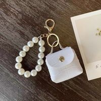 Simple Style Bag Pu Leather Imitation Pearl Women's Bag Pendant Keychain sku image 1