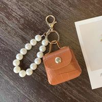 Simple Style Bag Pu Leather Imitation Pearl Women's Bag Pendant Keychain sku image 5