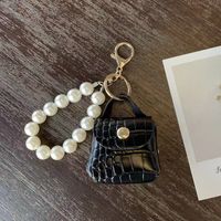 Simple Style Bag Pu Leather Imitation Pearl Women's Bag Pendant Keychain sku image 4
