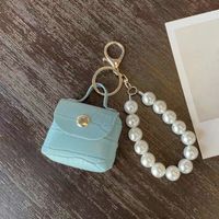 Simple Style Bag Pu Leather Imitation Pearl Women's Bag Pendant Keychain sku image 3
