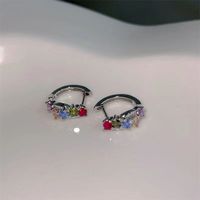 Casual Simple Style Round Alloy Plating Inlay Zircon Women's Earrings main image 5