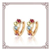 Casual Simple Style Round Alloy Plating Inlay Zircon Women's Earrings sku image 2