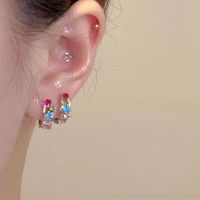 Casual Simple Style Round Alloy Plating Inlay Zircon Women's Earrings main image 3